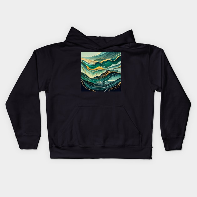 Abstract fluid art Kids Hoodie by IOANNISSKEVAS